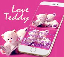 Pink Teddy Keyboard Theme پوسٹر