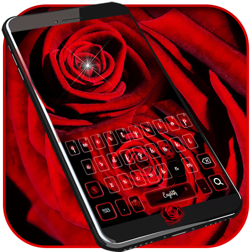 愛情紅玫瑰鍵盤主題 紅玫瑰愛情壁紙