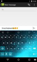 Emoji Keyboard-Night Sky Cyan Screenshot 1