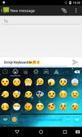 Emoji Keyboard-Night Sky Cyan Screenshot 3