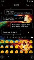 Emoji Keyboard-Fiery Football imagem de tela 2