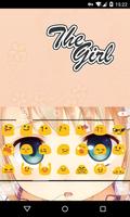 Emoji Keyboard-The Girl captura de pantalla 2