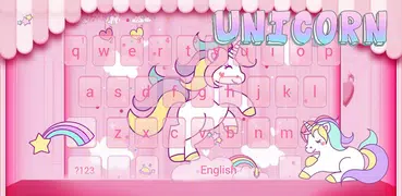 Arco íris unicórnio teclado
