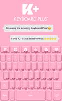Pink Bow Keyboard Affiche