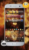 Wild Lion Emoji GO Keyboard Theme скриншот 1