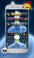 Cute cartoon Cat Emoji Keyboard Theme syot layar 3