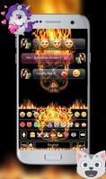 Fire Skull Emoji Keyboard Theme imagem de tela 3