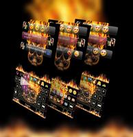 Fire Skull Emoji Keyboard Theme poster