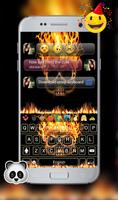 Fire Skull Emoji Keyboard Theme imagem de tela 1