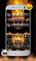 Fire Skull Emoji Keyboard Theme скриншот 1