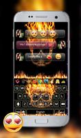 Fire Skull Emoji Keyboard Theme imagem de tela 2