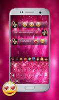 Cute Pink Emoji Keyboard theme Ekran Görüntüsü 2