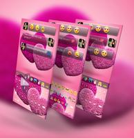 I Love You Keyboard Theme - Pink Heart keyboard poster