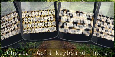 Cheetah Gold Keyboard Theme Affiche