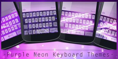 Purple Neon Keyboard Themes Affiche