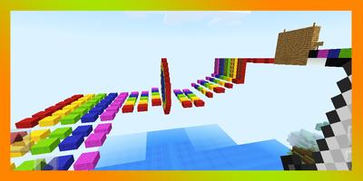 Rainbow Parkour Race. Map for MCPE Poster