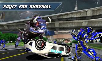 Angry Bull Attack Robot Transforming: Bull Games capture d'écran 2