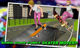 Louco skater menina skate Cartaz