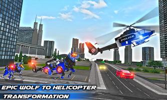 Wolf Robot Police Copter Games ảnh chụp màn hình 1