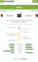 Kickscores Calcio capture d'écran 1