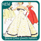Beauty Dress Sketch Pattern আইকন