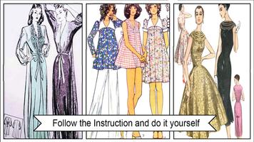 Beauty Dress Sketch Pattern Affiche