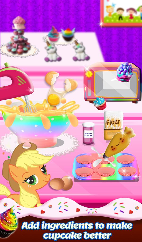 Android 用の ユニコーンレインボーカップケーキdiyキッズ料理ゲーム Apk をダウンロード