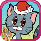 Cute Pet Kit Cat Dog Coloring ไอคอน