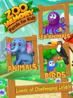 Zoo Memory Puzzle For Kids capture d'écran 1