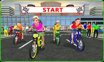 Poster Kids School Time Bicycle Race