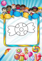 Candy - Coloring book plakat