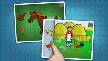 Kids farm animals puzzle poster