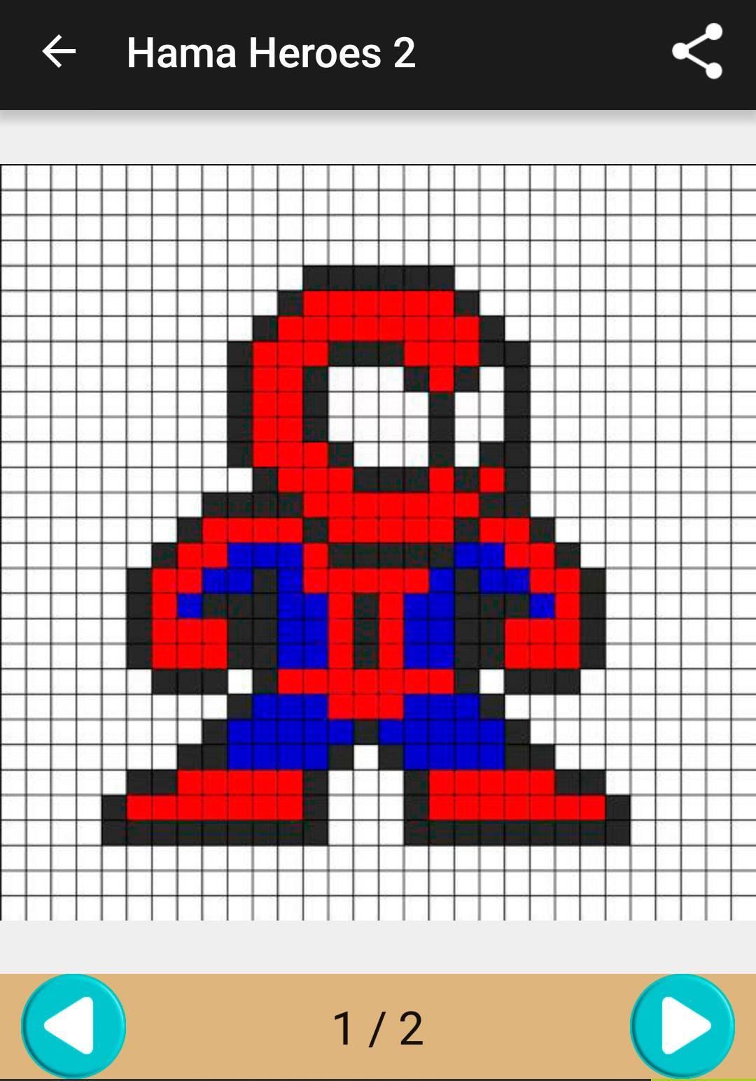 Perler Beads схемы человек паук