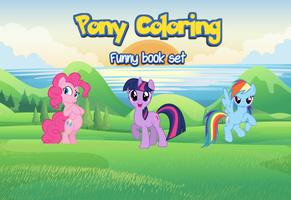 Pony Coloring for little kid poster