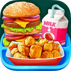 School Lunch Food - Burger, Popcorn Chicken & Milk APK Herunterladen