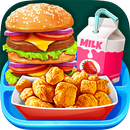 School Lunch Food - Burger, Popcorn Chicken & Milk APK