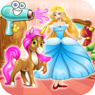 Princess Dress Up Unicorn Pony Care Zeichen