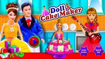Puppe Kuchen Hersteller Kochen Spiel Plakat