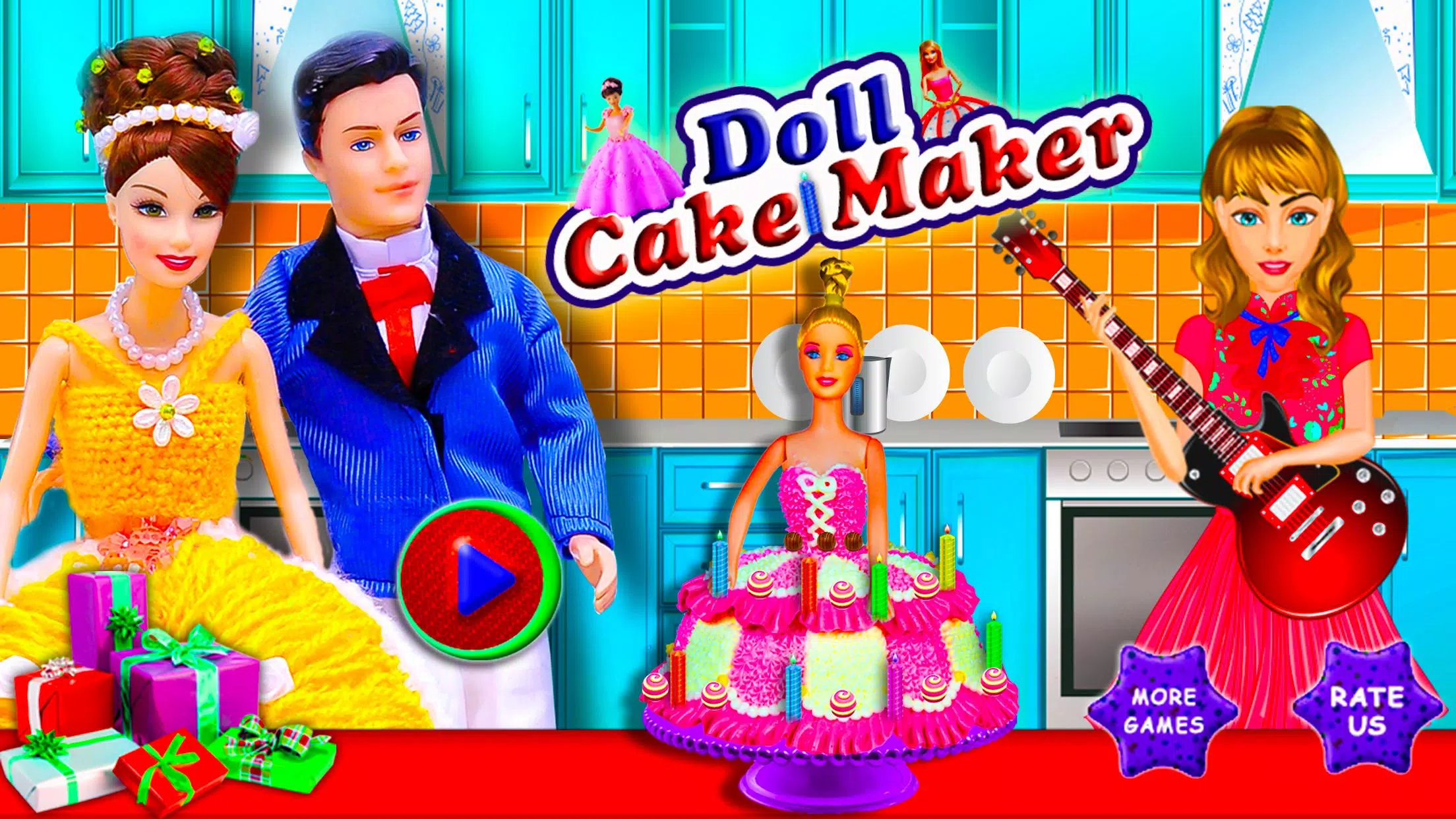 Jogo Princesa Boneca Bolo de Chocolate: Chef Boneca de Cozinha