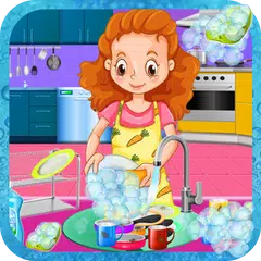 Girls House Dish Washing Kitch APK download