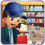 Supermarket boy food shopping icono