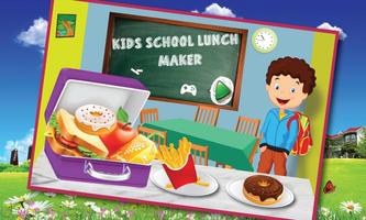 Kids school lunch food maker poster