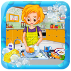House Dish Washing Kitchen Clean up: Cleaning Sim icône