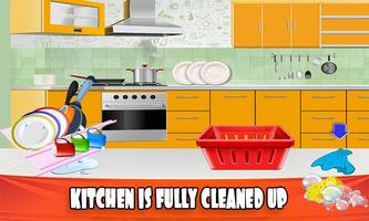 House Dish Washing Kitchen Clean up: Cleaning Sim capture d'écran 1