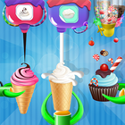 आइसक्रीम शंकु कपकेक फैक्टरी: कैंडी निर्माता खेल आइकन