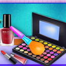 Zestaw kosmetyków do makijażu: lakier do paznokci aplikacja
