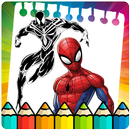 Coloring page for the amazing spider hero APK