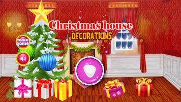 Christmas house decorations постер