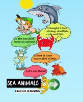 Sea animals english language plakat