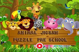 Animal Jigsaw Puzzle Preschool پوسٹر